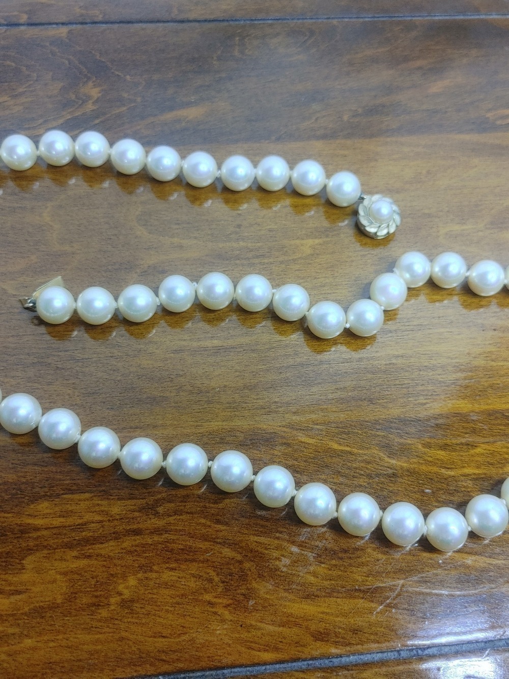 Vintage Majorica Princess 12" Length Cream Knotted Pearl Necklace Women 9mm